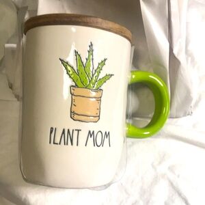 RAE DUNN PLANT MOM CACTUS WITH Cellar Lid Mug Coffee Tea Mug